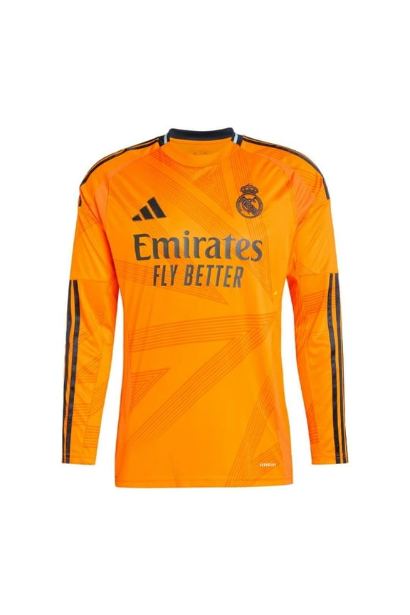 Real Madrid Men’s Long Sleeve Stadium Away Jersey 2024/25 (US, Alpha, XX-Large, Regular, Regular, Crew Orange)