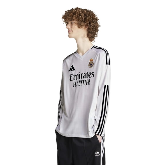 adidas Real Madrid Men’s Stadium Long Sleeve Home Jersey 2024/25 (US, Alpha, X-Large, Regular, Regular, White)