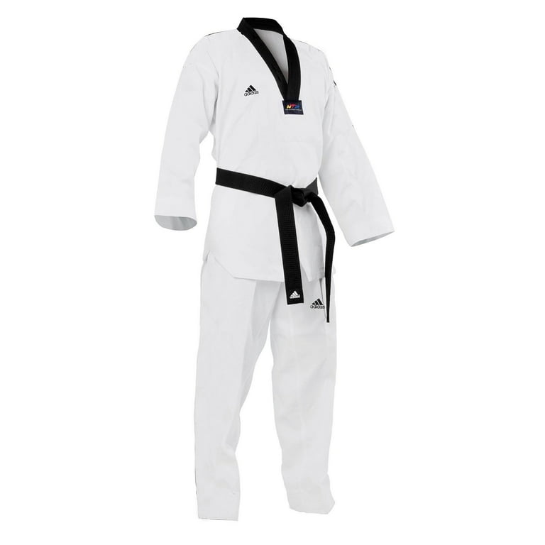 adidas Taekwondo WTF Approved Uniform Dobok, Black V-Neck