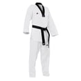 thumbnail image 1 of adidas Taekwondo WTF Approved Uniform Dobok, Black V-Neck, 1 of 2