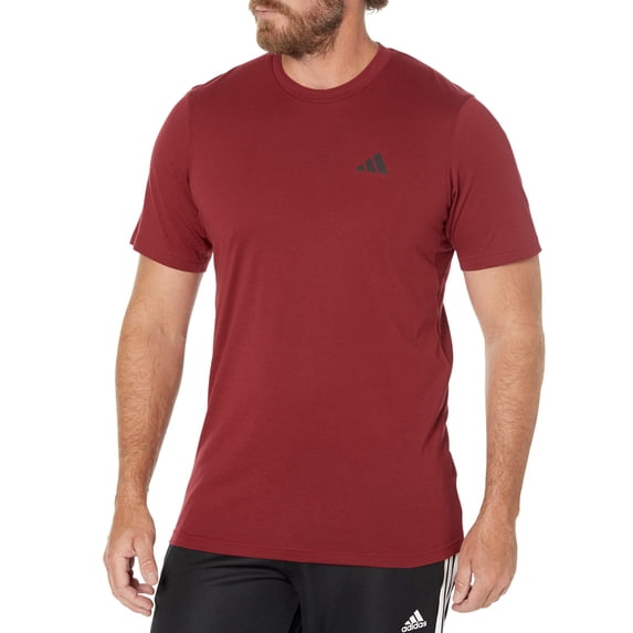 adidas Training Essentials Feel Ready Training Tee (Mens, Collegiate Burgundy/Black, SM Tall)