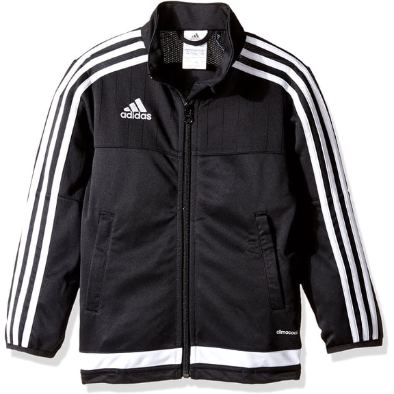 adidas Unisex-Child Soccer Tiro 15 Training Jacket, White/Black, Small