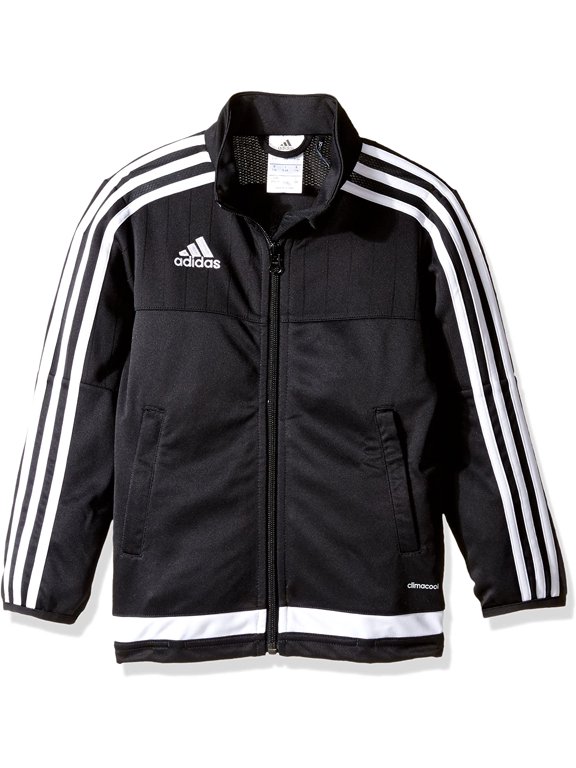 Unisex-Child Soccer Tiro 15 Training Jacket, White/Black, Small