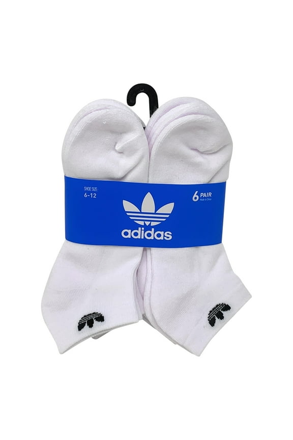 Unisex Low Cut Originals Socks 6 Pack, White (Shoe Size 6-12)