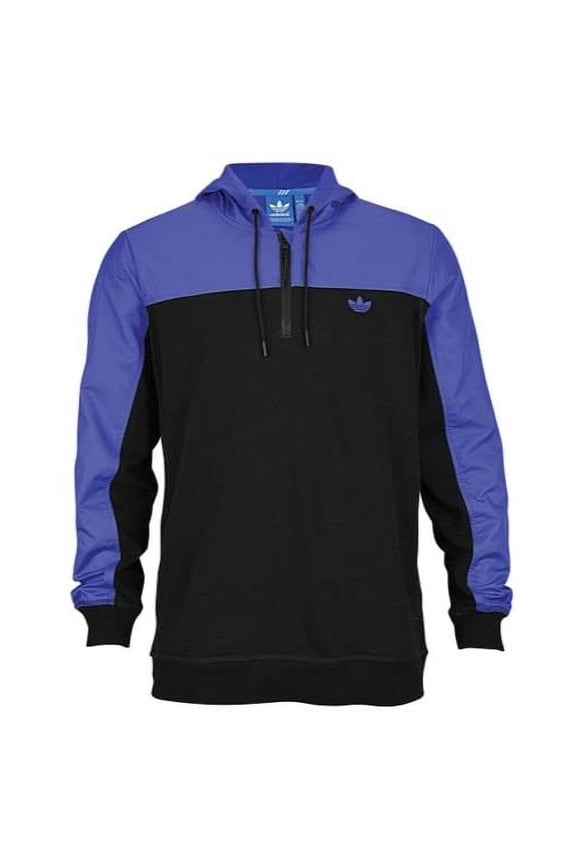 Unisex Originals Sport Luxe Half Zip Hoodie,Black/Purple,XL