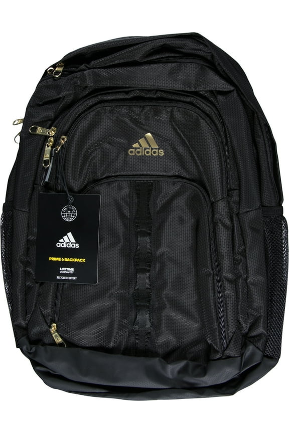adidas Unisex Prime 6 Backpack, Black/Gold Metallic, One Size