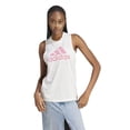 thumbnail image 1 of adidas Winners 3.0 Tank (Womens, White Melange/Pink Fusion, MD, One Size), 1 of 3
