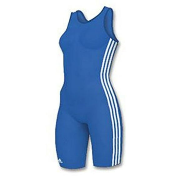 adidas Women's 3 Stripe Wrestling Singlet, 3X-Large, Royal/White