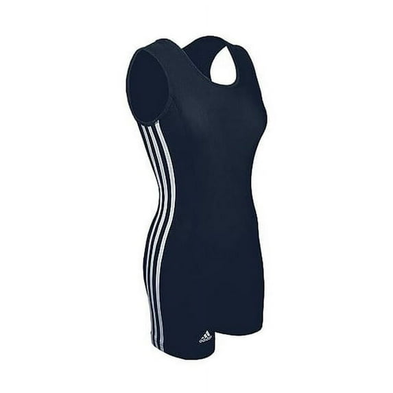 adidas Women's 3 Stripe Wrestling Singlet, M, Navy/White