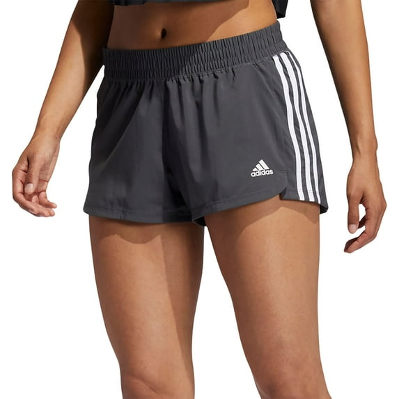 adidas Women's 3-Stripes Pacer Woven Shorts (Grey/Black, XS)