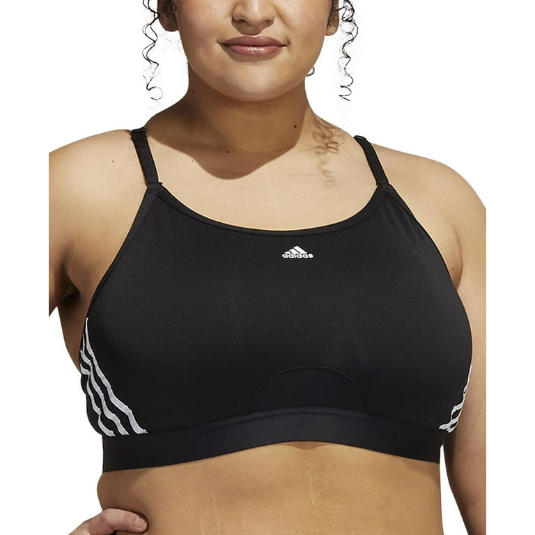 adidas Womens Light Support 3 Stripe Sports Bra Size 3X Color