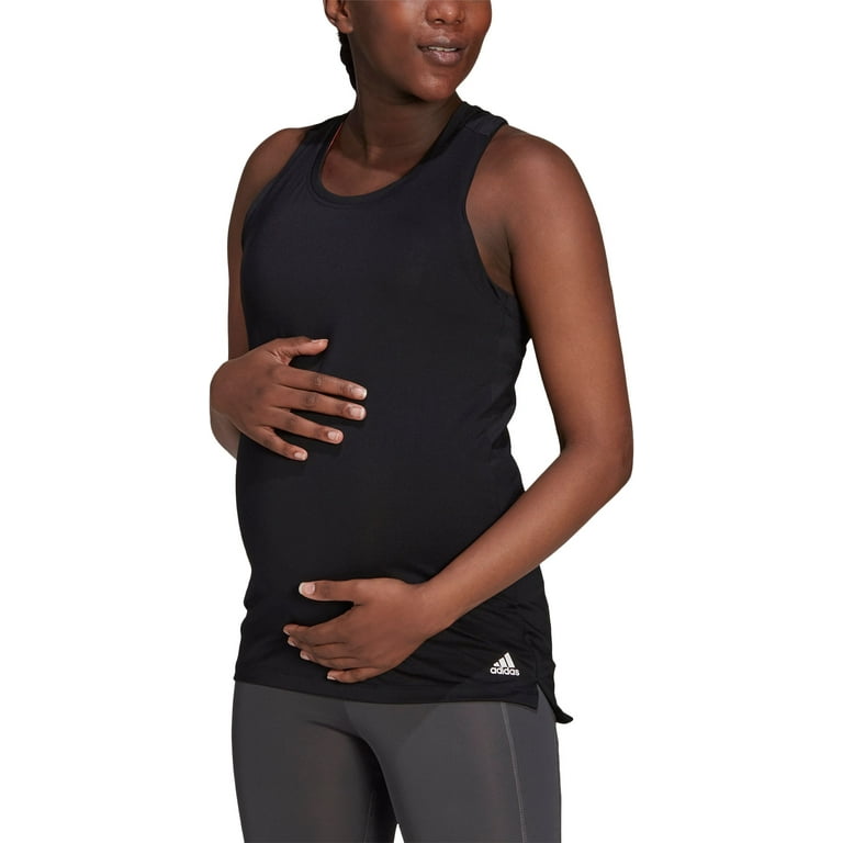 adidas Women's AEROREADY Primegreen Designed 2 Move Sport Maternity Tank  Top, Black/White, XL