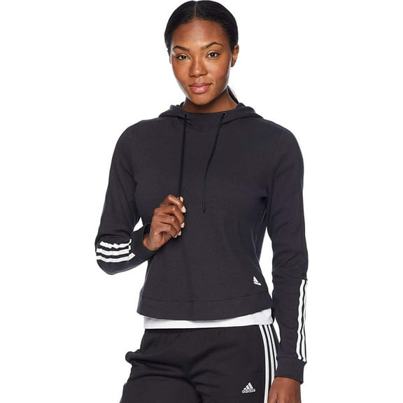 adidas Women's Athletics Sport Id Pullover Hooded Sweatshirt, Black