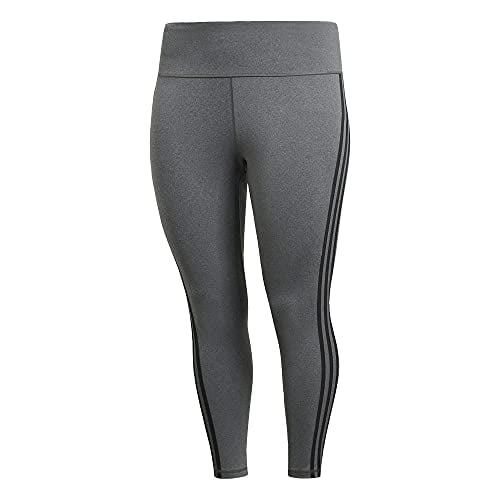 adidas Women's Believe This 2.0 AEROREADY 3-Stripes 7/8 Workout Training  Yoga Pants Leggings, Dark Grey Heather/Black, X-Large 