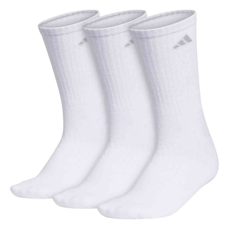 adidas Women's Cushioned Crew Socks (3-Pair) Medium White/Clear-onixgrey