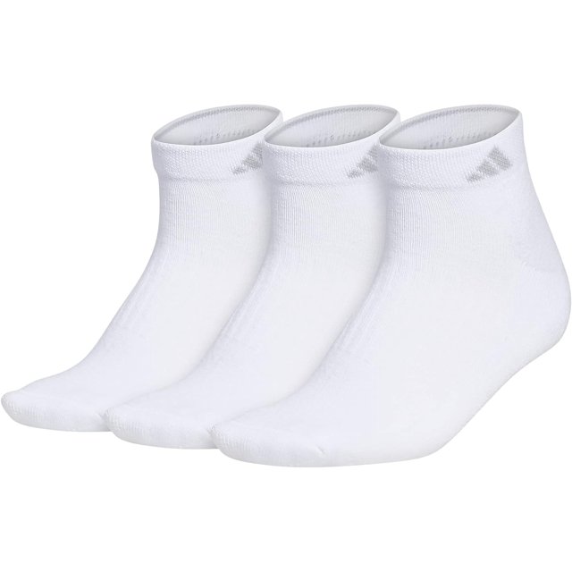 adidas Women's Cushioned Low Cut Socks (3Pair) Medium White/Clear Onix