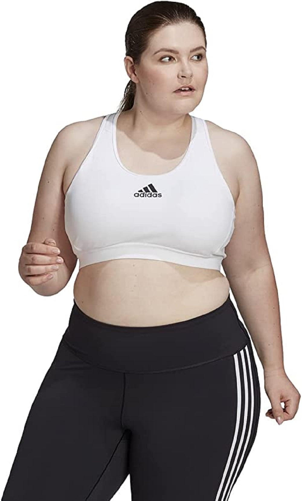 adidas Women's Don't Rest Alphaskin Padded Sports Bra White Size 1X