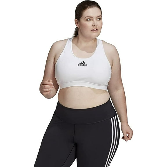 adidas Women's Don't Rest Alphaskin Padded Sports Bra White Size 1X