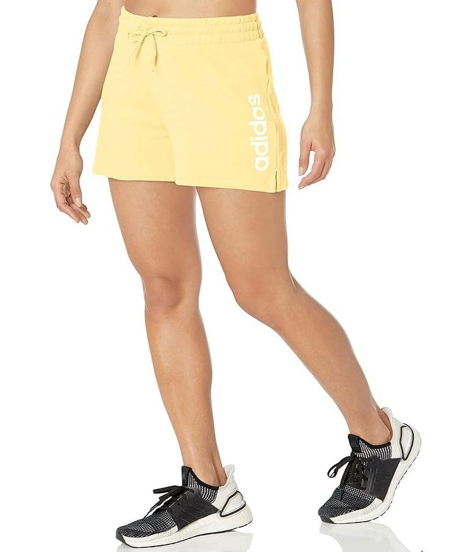 adidas Women s Essentials Linear French Terry Shorts Yellow Size XL Walmart