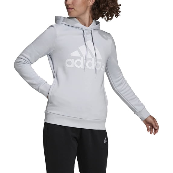 adidas Women's Loungewear Essentials Logo Fleece Hoodie Medium Halo Blue/White