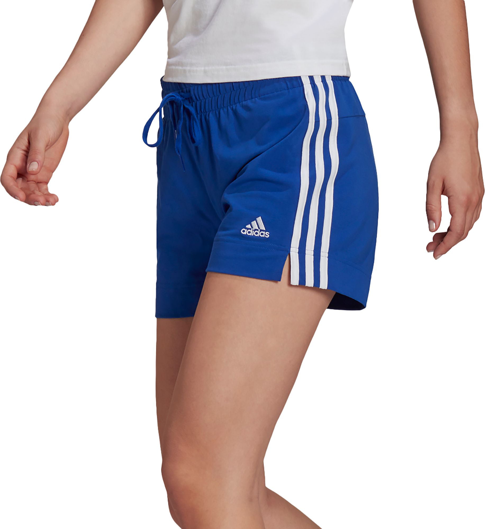 adidas Women\'s Essentials Slim 3-Stripes Shorts, Bold Blue, S | 