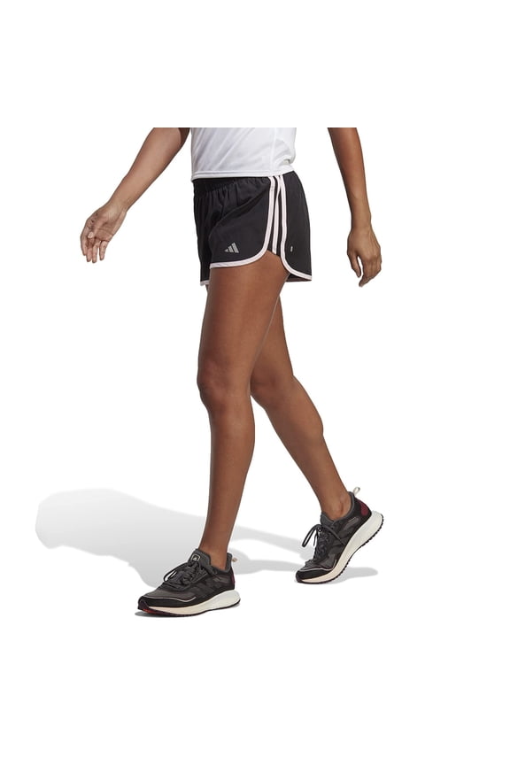 Women's Marathon 20 Running Shorts, Black/Clear Pink, Small 3 Inches