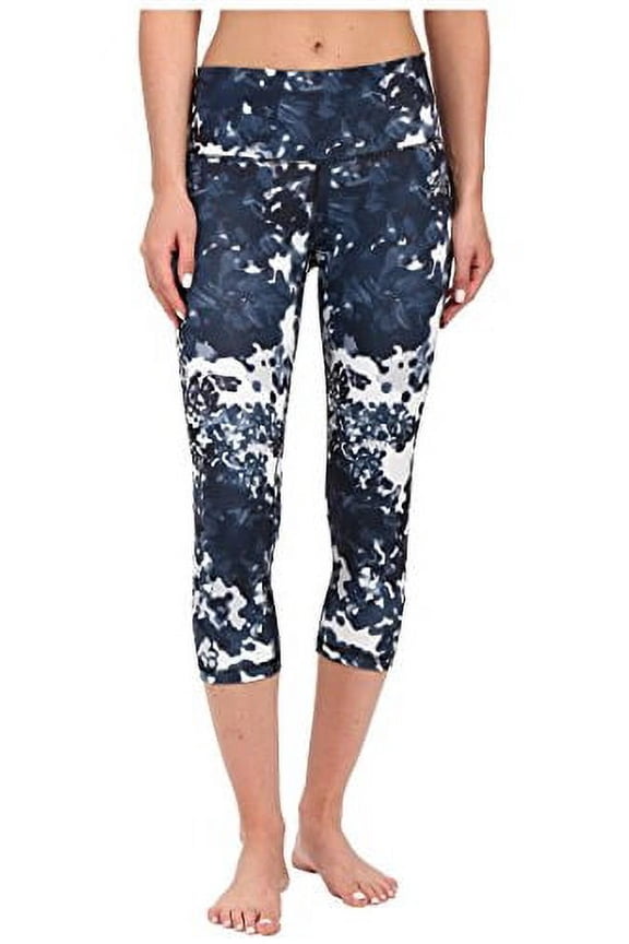 Women's Performer High-Rise 3/4 Tights - Floral Explosion Print Black Print/Matte Silver Pants