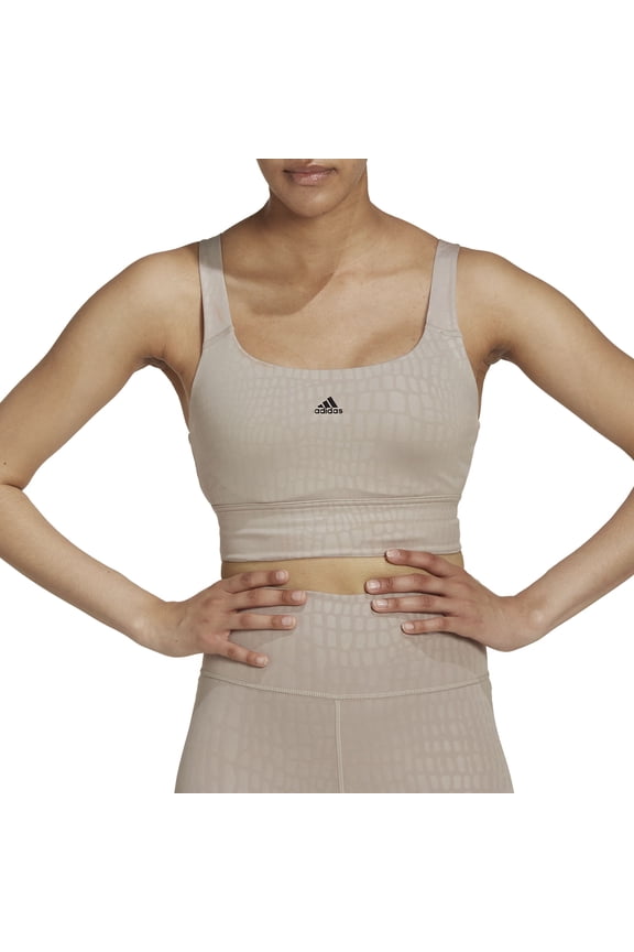 Women's Powerimpact Training Medium-Support Longline Bra (Vapour Grey, L (A-C))