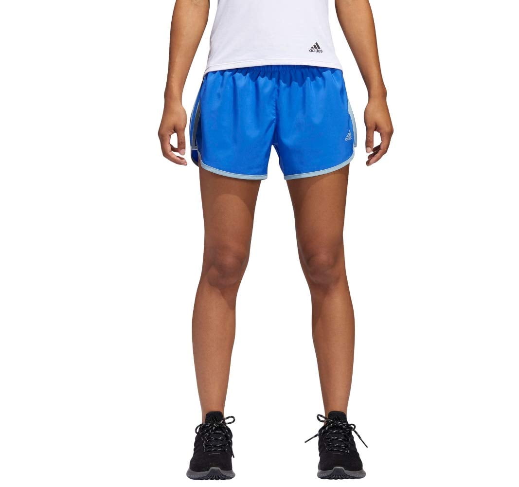 adidas Women s Running M10 Shorts 3 Inseam Hi Res Blue Ash Grey X Large
