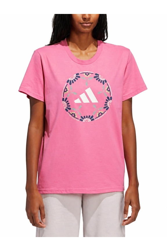 Women's Short Sleeve Cotton Soccer Ball Graphic Tee Shirt (US, Alpha, X-Small, Regular, Regular, Pink (Pnkfus))