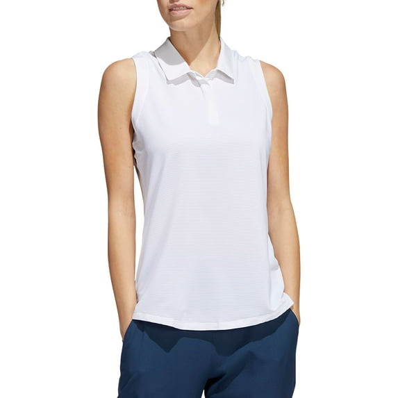 adidas Women's Sleeveless Golf Polo (White, M)
