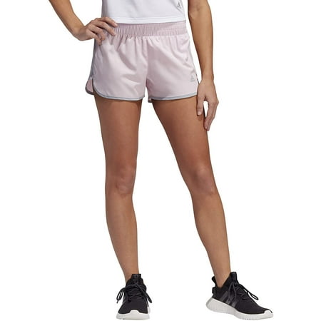 adidas Women's Standard Marathon 20 Shorts, Clear Pink/Halo Silver, Large