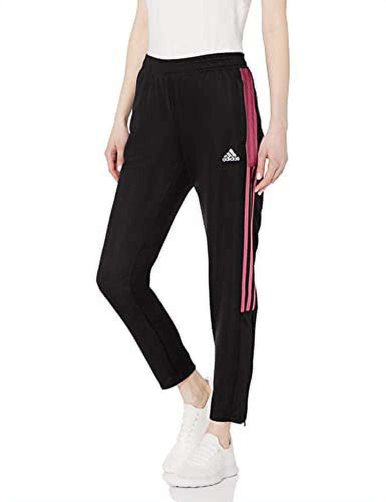 adidas Women's Standard Tiro Track Pants, Black/Wild Pink, Large