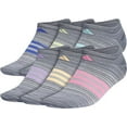 thumbnail image 1 of Adidas Women's Superlite No Show Socks 6-Pair, Onix Grey/Grey/Lucid Pink, Medium, 1 of 5