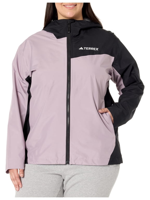Women's Terrex Multi 2.5-Layer Rain Jacket, Preloved Fig/Black, 3X/Plus
