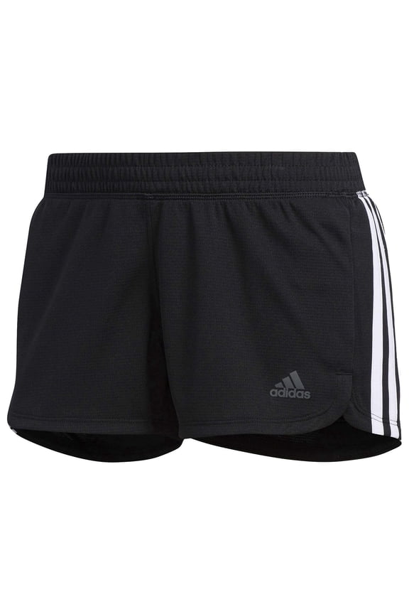 Women's Training 3 Stripe Knit Shorts,Black/White, X-Large