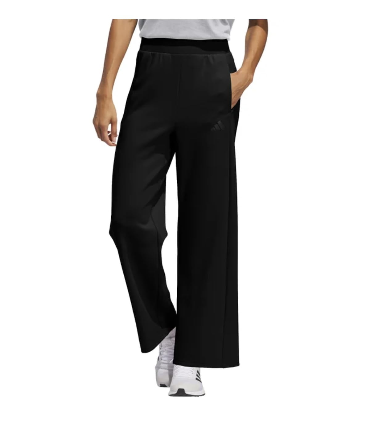 Adidas Women's Wide Leg Pant with Pockets, Black, Small