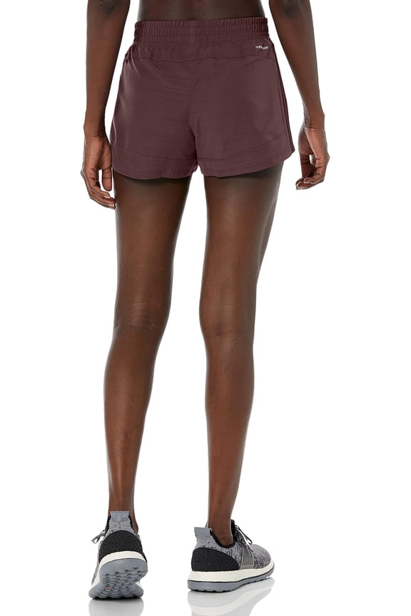 Womens 3-Stripes Woven Heather Shorts Size X-Small Color Shadow Maroon