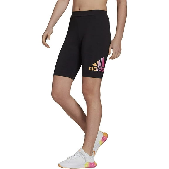 adidas Womens Activewear Essentials Gradient-Logo Bike Shorts;X-Small