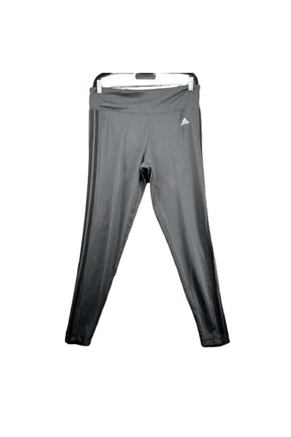 Womens Climalite 3 Stripe Carbon High Waist Tights,Gray,Medium