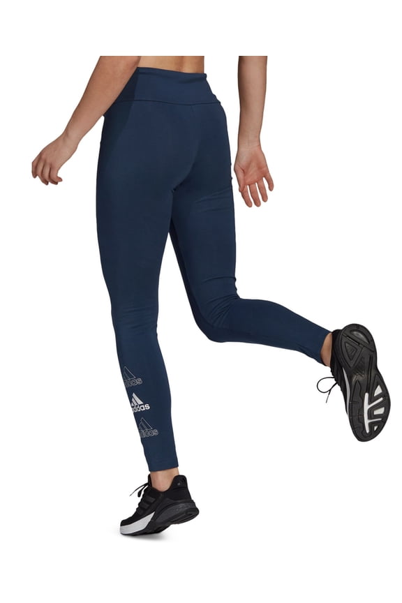 Womens Essentials Stacked Logo High-Rise Full Length Leggings