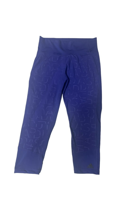 Womens High-Rise 3/4 Adihack Training Leggings Size 10/17 Color Blue