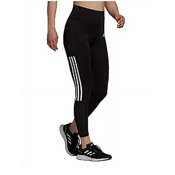 adidas Womens Lightweight High Rise 3-Stripe Mesh 7/8 Leggings (Small, Black/White)