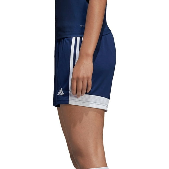 ADIDAS $25 Womens New Navy Logo Graphic Short Length Active Wear Shorts 2XL B+B