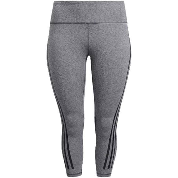 adidas Womens Versatility Training Icon 3-Stripes 7/8 Tights Size-1X Color-Dark Grey Heather