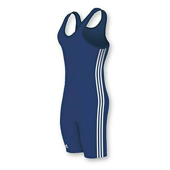 adidas Wrestling 3 Stripes Singlet - Navy/White - Youth Large