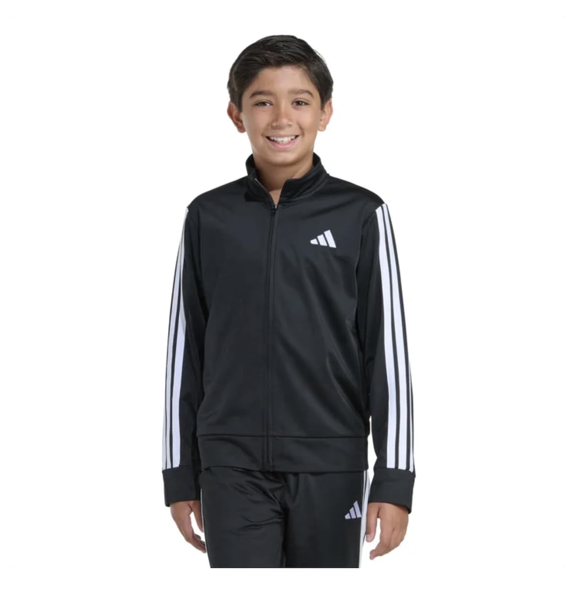 adidas Youth Boy's Tricot 3 Stripe Full Zip Track Jacket (US