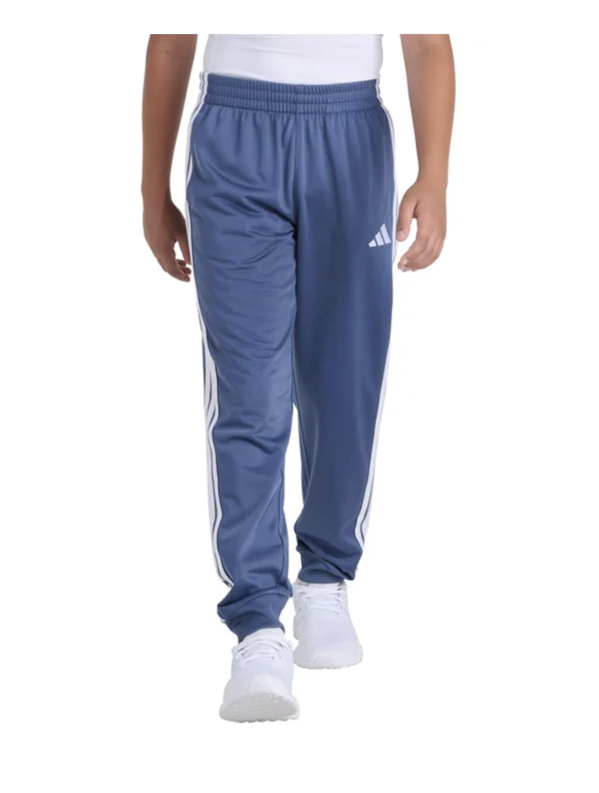 adidas Youth Boy's Tricot 3 Stripe Jogger Pant with Pockets (US, Alpha, Small, Regular, Lt Navy)
