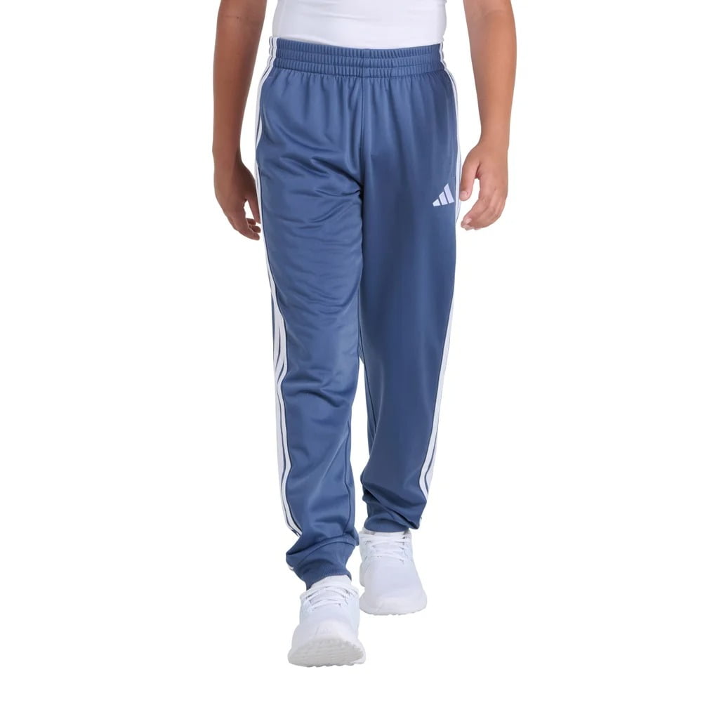 adidas Youth Boy's Tricot 3 Stripe Jogger Pant with Pockets (US, Alpha, X-Large, Regular, Lt Navy)