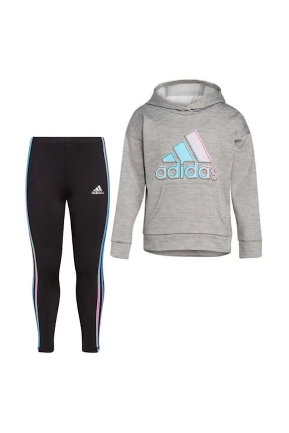 Youth Girl's 2 Piece Hoodie and Legging Active Clothing  SIZE T2, regular, Grey Heather